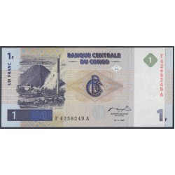 Конго 1 франк 1997 год (CONGO 1 franc 1997) P 85a: UNC