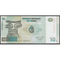 Конго 10 франков 1997 год (CONGO 10 francs 1997) P 87B: UNC