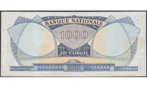 Конго 1000 франков 1961 (CONGO 1000 francs 1961) P 8a: XF/aUNC
