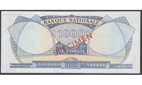 Конго 1000 франков 1964, Образец (CONGO 1000 francs 1964, SPECIMEN) P 8s: UNC