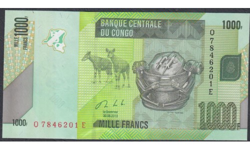 Конго 1000 франков 2013 год (CONGO 1000 francs 2013 g.) P101b:Unc