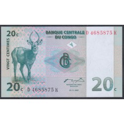 Конго 20 сантимов 1997 год (CONGO 20 centime 1997) P 83а: UNC