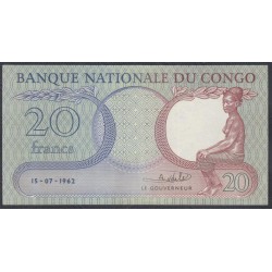 Конго 20 франков 15-07-1962 (CONGO 20 francs 15-07-1962) P 4a: UNC
