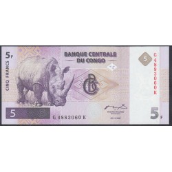 Конго 5 франков 1997 (CONGO 5 francs 1997) P 86A: UNC