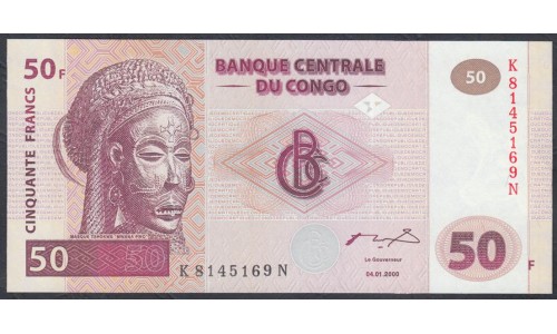 Конго 50 франков 2000 год (CONGO 50 francs 2000) P 91A: UNC