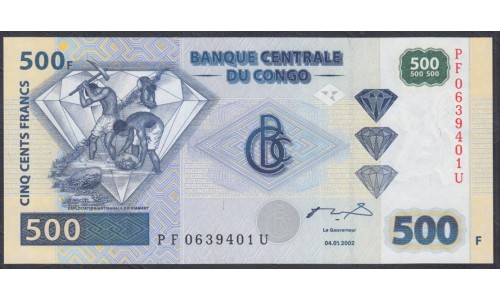 Конго 500 франков 2002 год (CONGO 500 francs 2002) P 96C: UNC