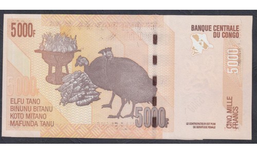 Конго 5000 франков 2013 год (Без Номера RAR!) (CONGO 5000 francs 2013) P 102: UNC