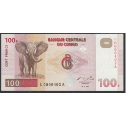Конго 100 франков 1997 год, РЕДКОСТЬ (CONGO 100 francs 1997) P 90b: UNC