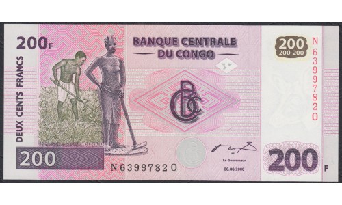 Конго 200 франков 2000 (CONGO 200 francs 2000) P 95A : UNC