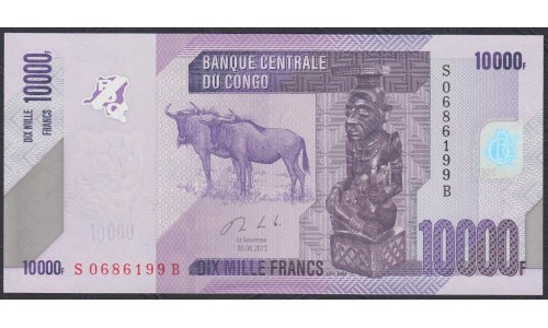 Конго 10000 франков 2013 год (CONGO 10000 francs 2013) P103b: UNC