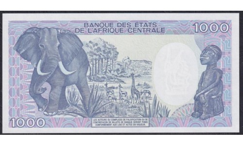 Конго Республика 1000 франков 1987 год (CONGO REPUBLIC 1000 francs 1987) P 10a: UNC