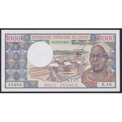 Конго Республика 1000 франков ND(1974-1978) (CONGO REPUBLIC 1000 francs ND(1974-1978)) P 3e: UNC