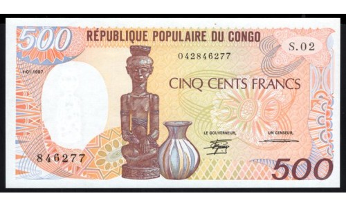 Конго Республика 500 франков  01.01.1987 год (CONGO REPUBLIC 500 francs  01.01.1987) P 8a(2): UNC