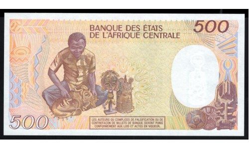 Конго Республика 500 франков  01.01.1989 год (CONGO REPUBLIC 500 francs  01.01.1989) P 8a(3): UNC