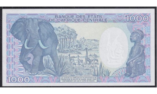Конго Республика 1000 франков 1991 год (CONGO REPUBLIC 1000 francs 1991) P 10c: UNC
