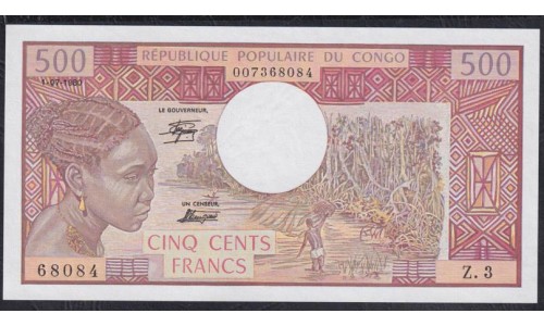 Конго Республика 500 франков 1980 год (CONGO REPUBLIC 500 francs 1980) P 2с: UNC