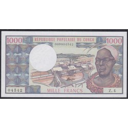 Конго Республика 1000 франков ND(1974-1978) (CONGO REPUBLIC 1000 francs ND(1974-1978)) P 3c: UNC