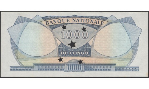 Конго 1000 франков 1964, Гашёная (CONGO 1000 francs 1964, Canceled) P 8a : UNC