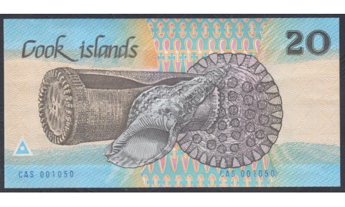 Острова Кука 20 долларов ND (1987 г.) Редкие!!!(COOK ISLANDS 20 Dollars ND (1987)) P 5a: UNC-