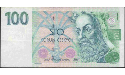 Чехия 100 крон 1993 (Czechia 100 korun 1993) P 5a : XF