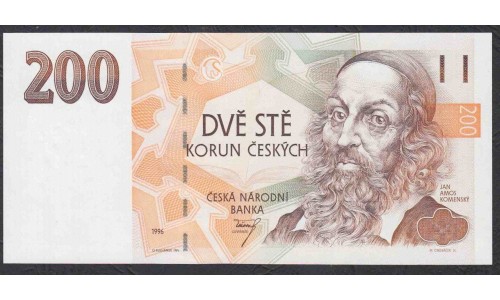 Чехия 200 крон 1996, РЕДКОСТЬ (Czechia 200 korun 1996) P 13: UNC