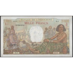 Джибути, Французский Сомалиленд 1000 франков 1938 (Djibouti, French Somaliland 1000 francs 1938) P 10 : XF/aUNC