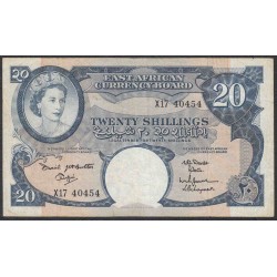 Британская Восточная Африка 20 шиллингов ND (1962 год) (EASTAFRICAN CURRENCY BOARD 20 shillings ND(1962)) P 43: VF