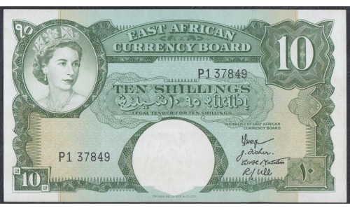 Британская Восточная Африка 10 шиллингов ND (1958-60 год) (EASTAFRICAN CURRENCY BOARD 10 shillings ND(1958-60 g.)) P38:Unc