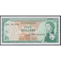 Восточные Карибские Острова 5 долларов ND (1965) Гренада (EAST CARIBBEAN STATES 5 Dollars ND (1965)) P14K: UNC