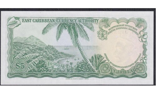 Восточные Карибские Острова 5 долларов ND (1965) Гренада (EAST CARIBBEAN STATES 5 Dollars ND (1965)) P14K: UNC
