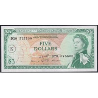 Восточные Карибские Острова 5 долларов ND (1965) St.Kitts (EAST CARIBBEAN STATES 5 Dollars ND (1965)) P14L: aUNC