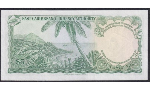 Восточные Карибские Острова 5 долларов ND (1965) St.Kitts (EAST CARIBBEAN STATES 5 Dollars ND (1965)) P14L: aUNC