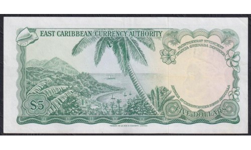 Восточные Карибские Острова 5 долларов ND (1965), D11 715705 (EAST CARIBBEAN STATES 5 Dollars ND (1965)) P14h(2): XF++