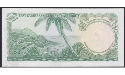 Восточные Карибские Острова 5 долларов ND (1965) D15 823475 (EAST CARIBBEAN STATES 5 Dollars ND (1965)) P14m : XF/aUNC