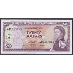 Восточные Карибские Острова 20 долларов (1965), Антигуа (EAST CARIBBEAN STATES 20 Dollars (1965)(Antigua)) P 15h: XF+