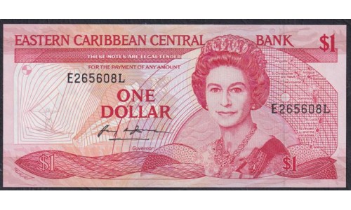 Восточные Карибские Острова 1 доллар ND (1988-1989) (EAST CARIBBEAN STATES 1 Dollar ND (1988-1989)) P 21l: UNC