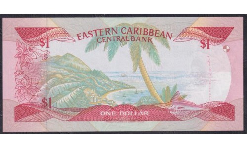 Восточные Карибские Острова 1 доллар ND (1988-1989) (EAST CARIBBEAN STATES 1 Dollar ND (1988-1989)) P 21l: UNC