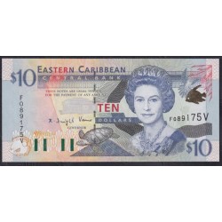 Восточные Карибские Острова 10 долларов ND (2000) (EAST CARIBBEAN STATES 10 Dollars ND (2000)) P 38v: Unc