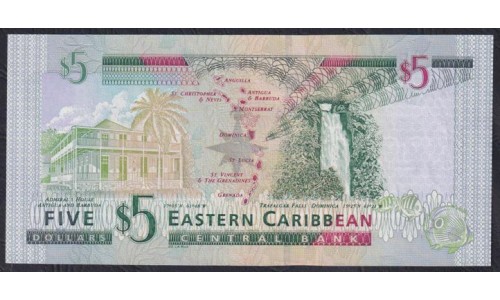 Восточные Карибские Острова 5 долларов ND (2003) (EAST CARIBBEAN STATES 5 Dollars ND (2003)) P 42G: Unc