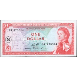 Восточные Карибские Острова 1 доллар, Монтсеррат (1965) (EAST CARIBBEAN STATES 1 Dollar, Montserrat(1965)) P 13m : UNC