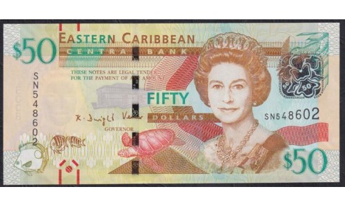 Восточные Карибские Острова 50 долларов 2015 года (EAST CARIBBEAN STATES 50 Dollars 2015) P 54b: UNC