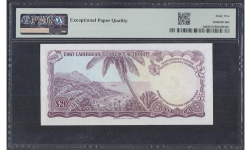 Восточные Карибские Острова 20 долларов (1965) (EAST CARIBBEAN STATES 20 Dollars (1965)) P 15n: UNC PMG 65 EPQ