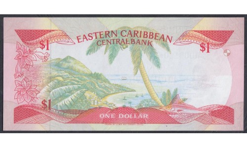 Восточные Карибские Острова 1 доллар (1985-1988) (EAST CARIBBEAN STATES 1 Dollar (1985-1988)) P 17k: UNC