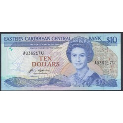 Восточные Карибские Острова 10 долларов ND (1985-1993) (EAST CARIBBEAN STATES 10 Dollars ND (1985-1993)) P 23u: UNC