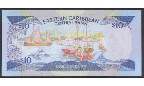 Восточные Карибские Острова 10 долларов ND (1985-1993) (EAST CARIBBEAN STATES 10 Dollars ND (1985-1993)) P 23u: UNC