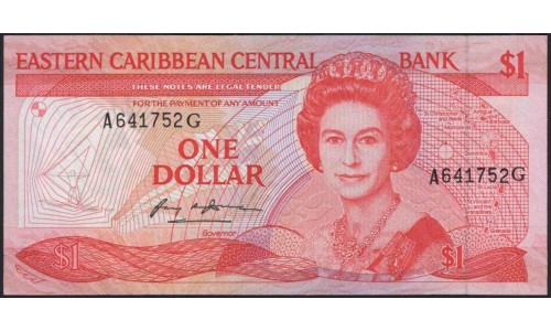 Восточные Карибские Острова 1 доллар ND (1985-1988) (EAST CARIBBEAN STATES 1 Dollar ND (1985-1988)) P 17g : Unc