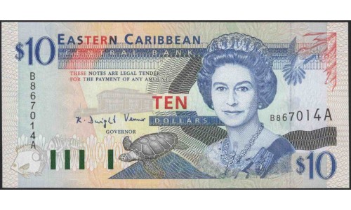 Восточные Карибские Острова 10 долларов ND (1994) (EAST CARIBBEAN STATES 10 Dollars ND (1994)) P 32a : Unc