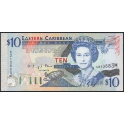 Восточные Карибские Острова 10 долларов ND (1994) (EAST CARIBBEAN STATES 10 Dollars ND (1994)) P 32m : Unc