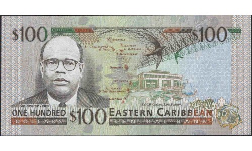 Восточные Карибские Острова 100 долларов ND (2000) (EAST CARIBBEAN STATES 100 Dollars ND (2000)) P 41d : Unc