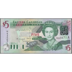 Восточные Карибские Острова 5 долларов ND (2003) (EAST CARIBBEAN STATES 5 Dollars ND (2003)) P 42a : Unc